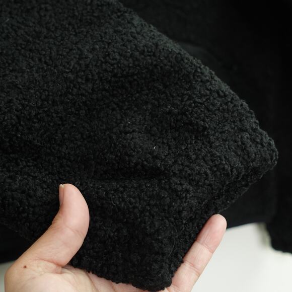 NWT Fashion Womens Snap Button Fleece Jacket Three Zipper Pockets Black Size S - Picture 6 of 9